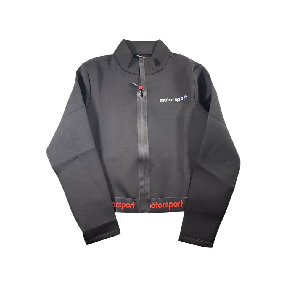 Motorsport F1 Cropped Black Scuba Jacket Size M